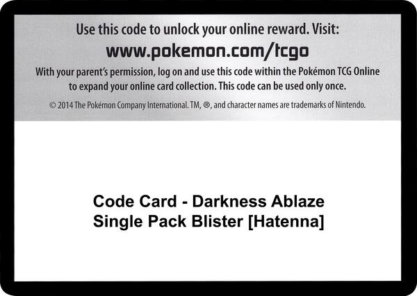 Code Card - Darkness Ablaze Single Pack Blister [Hatenna] [SWSH03 Darkness Ablaze]