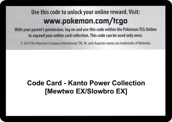 Code Card - Kanto Power Collection [Mewtwo EX/Slowbro EX] [XY Evolutions]