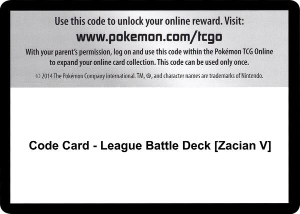 Code Card - League Battle Deck [Zacian V] [Miscellaneous Cards and Products]