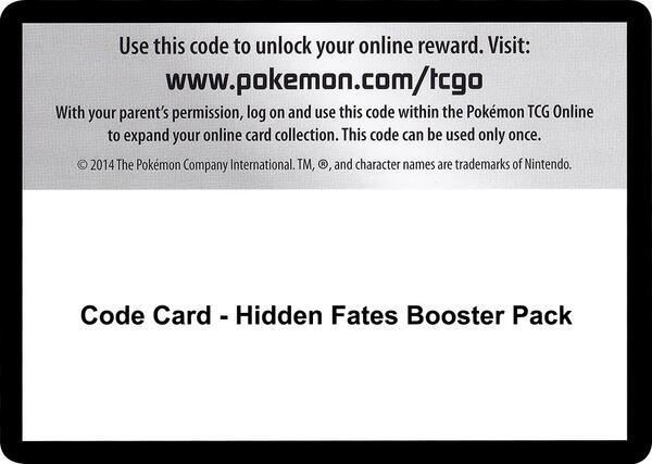 Code Card - Hidden Fates Booster Pack [Hidden Fates]