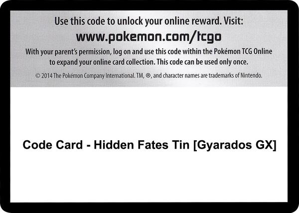 Code Card - Hidden Fates Tin [Gyarados GX] [Hidden Fates]