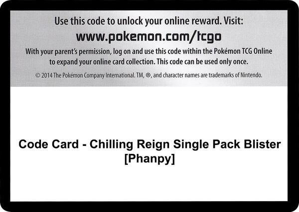 Code Card - Chilling Reign Single Pack Blister [Phanpy] [SWSH06 Chilling Reign]