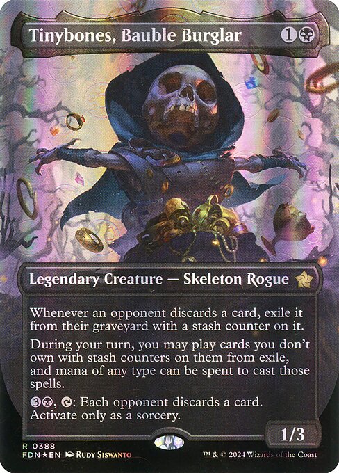 Tinybones, Bauble Burglar (Borderless) (Mana Foil) (388) [Foundations]