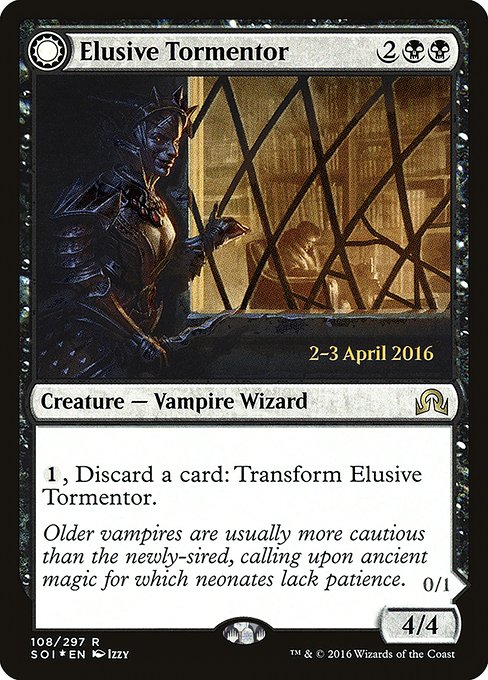 Elusive Tormentor // Insidious Mist (108s) [Shadows over Innistrad Promos]