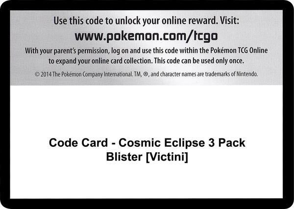Code Card - Cosmic Eclipse 3 Pack Blister [Victini] [SM Cosmic Eclipse]