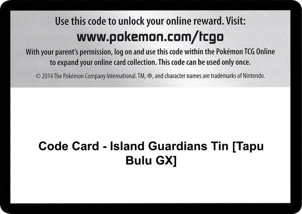 Code Card - Island Guardians Tin [Tapu Bulu GX] [SM Guardians Rising]