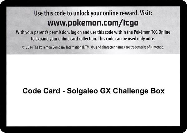Code Card - Solgaleo GX Challenge Box [SM Celestial Storm]