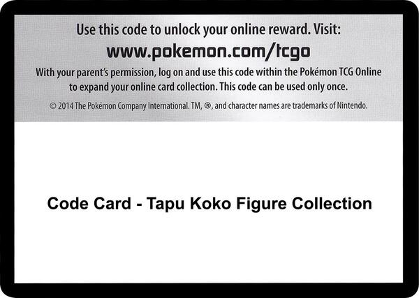 Code Card - Tapu Koko Figure Collection [SM Guardians Rising]