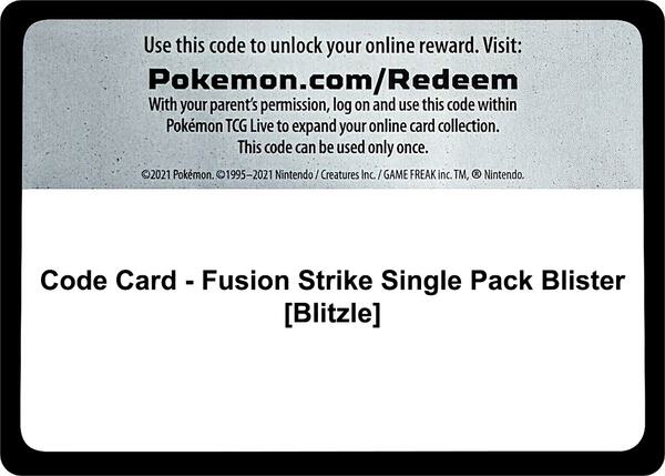 Code Card - Fusion Strike Single Pack Blister [Blitzle] [SWSH08 Fusion Strike]