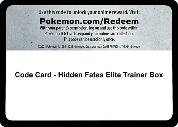 Code Card - Hidden Fates Elite Trainer Box [Miscellaneous Cards and Products]