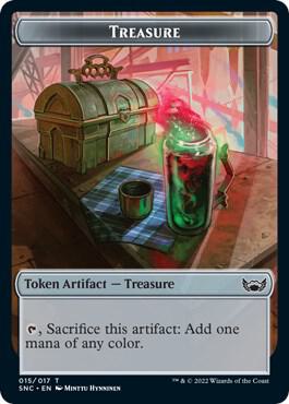 Treasure (015) // Copy Double-Sided Token (15 // 1) [Streets of New Capenna]