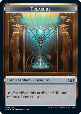 Treasure (017) // Wizard Double-Sided Token (17 // 5) [Streets of New Capenna]