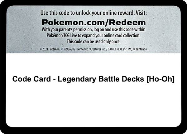 Code Card - Legendary Battle Decks [Ho-Oh] [SM Guardians Rising]