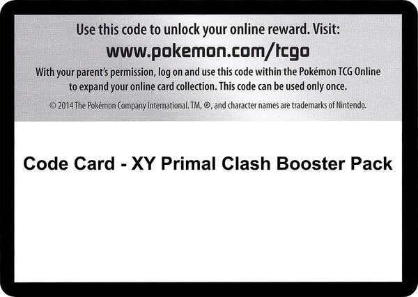 Code Card - Primal Clash Booster Pack [XY Primal Clash]