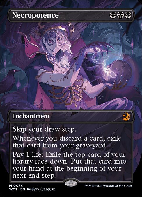 Necropotence (74) [Wilds of Eldraine: Enchanting Tales] [Borderless]