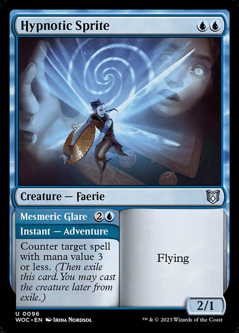 Hypnotic Sprite // Mesmeric Glare (96) [Wilds of Eldraine Commander]