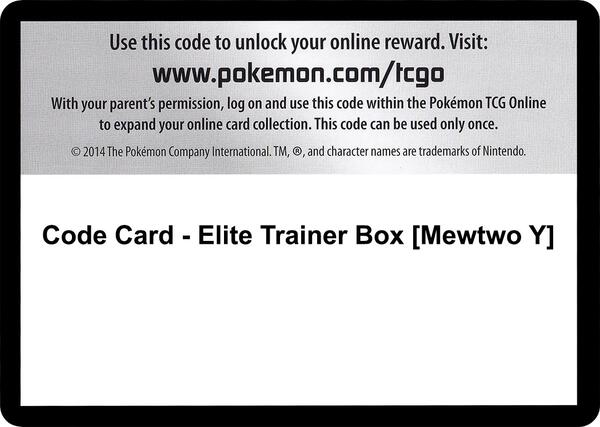 Code Card - Elite Trainer Box [Mewtwo Y] [XY BREAKthrough]