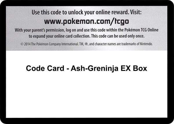 Code Card - Ash-Greninja EX Box [XY Fates Collide]