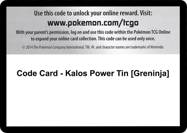 Code Card - Kalos Power Tin [Greninja] [XY Flashfire]