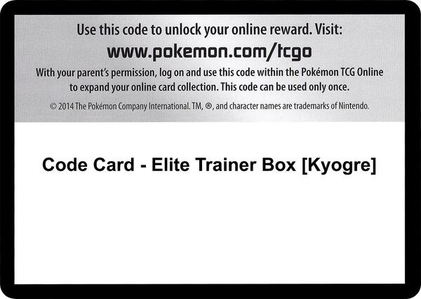 Code Card - Elite Trainer Box [Kyogre] [XY Primal Clash]