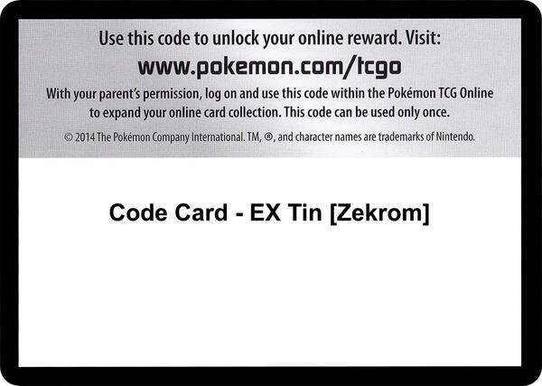 Code Card - EX Tin [Zekrom] [Next Destinies]