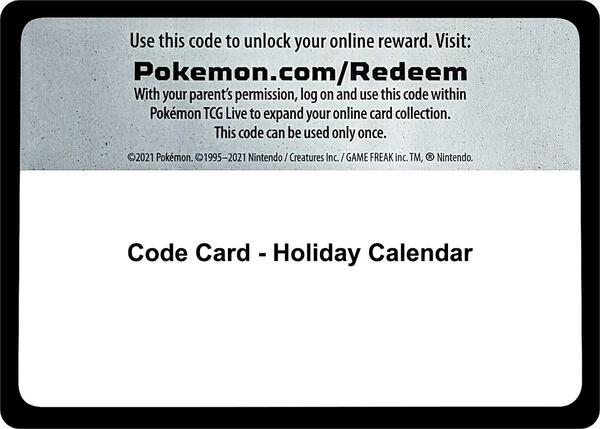 Code Card - Holiday Calendar [Miscellaneous Cards and Products]