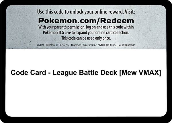Code Card - League Battle Deck [Mew VMAX] [Miscellaneous Cards and Products]
