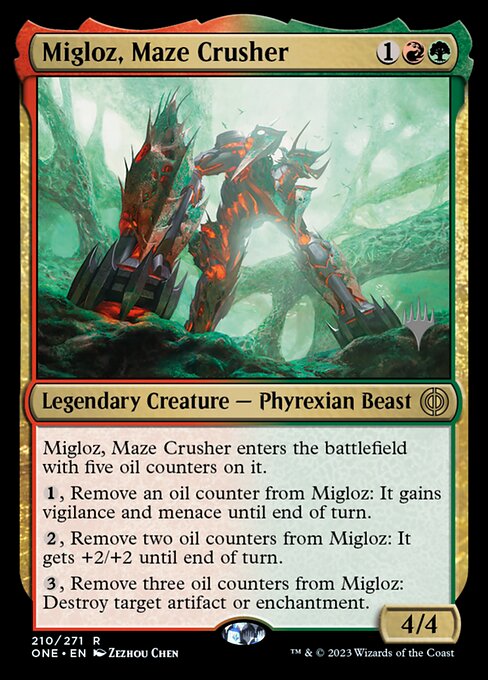 Migloz, Maze Crusher (210p) [Phyrexia: All Will Be One Promos]