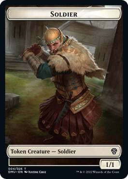 Soldier // Emblem - Ajani, Sleeper Agent Double-Sided Token (4 // 25) [Dominaria United]