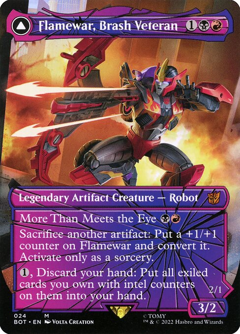 Flamewar, Brash Veteran // Flamewar, Streetwise Operative (24) [Transformers] [Borderless]
