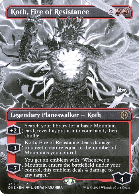 Koth, Fire of Resistance (338) [Phyrexia: All Will Be One] [Showcase, Borderless]