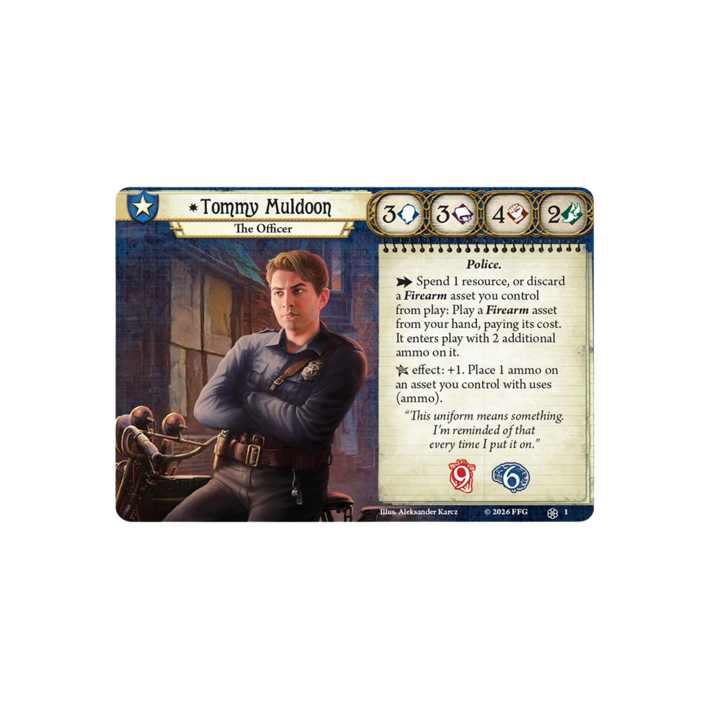 Arkham Horror Tommy Muldoon Investigator Deck