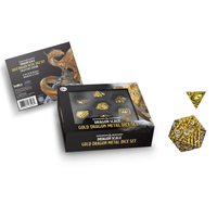 D&D Gold Dragon Metal Dice Set