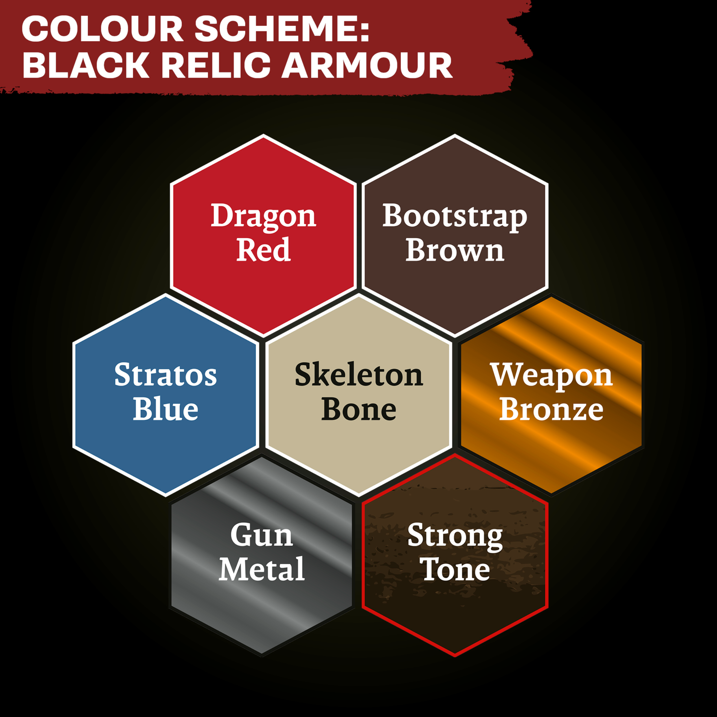 Combat Se7ens Black Relic Armour Paint Set