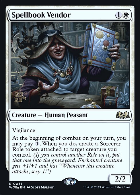 Spellbook Vendor (31s) [Wilds of Eldraine Promos]