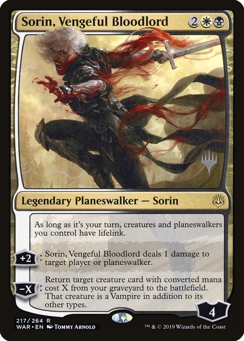 Sorin, Vengeful Bloodlord (217p) [War of the Spark Promos]