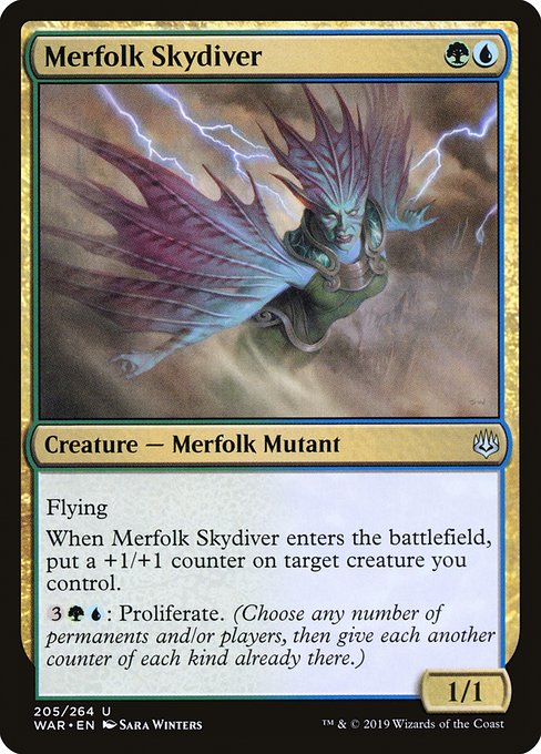 Merfolk Skydiver (205) [War of the Spark]