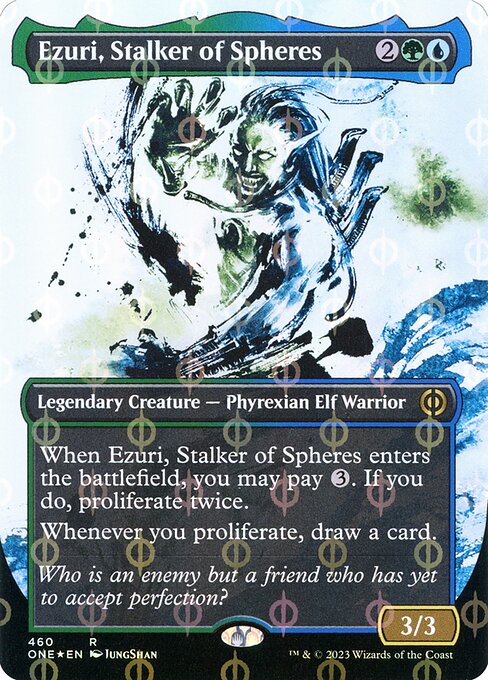 Ezuri, Stalker of Spheres (460) [Phyrexia: All Will Be One] [Showcase, Borderless]