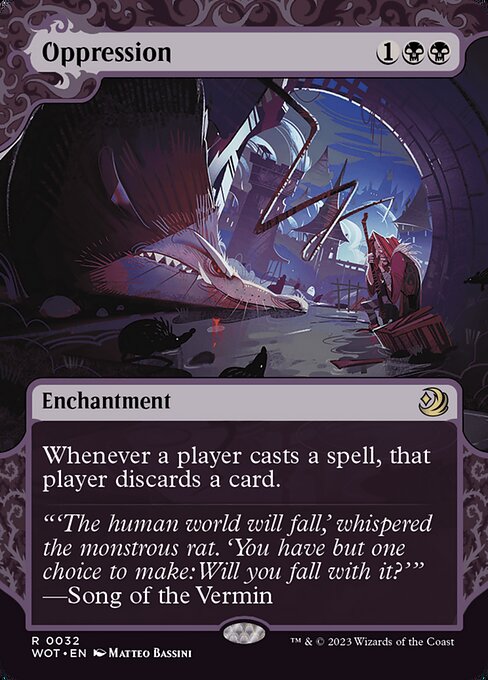 Oppression (32) [Wilds of Eldraine: Enchanting Tales] [Showcase, Borderless]