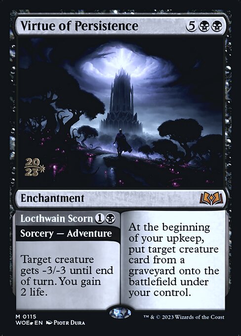 Virtue of Persistence // Locthwain Scorn (115s) [Wilds of Eldraine Promos]