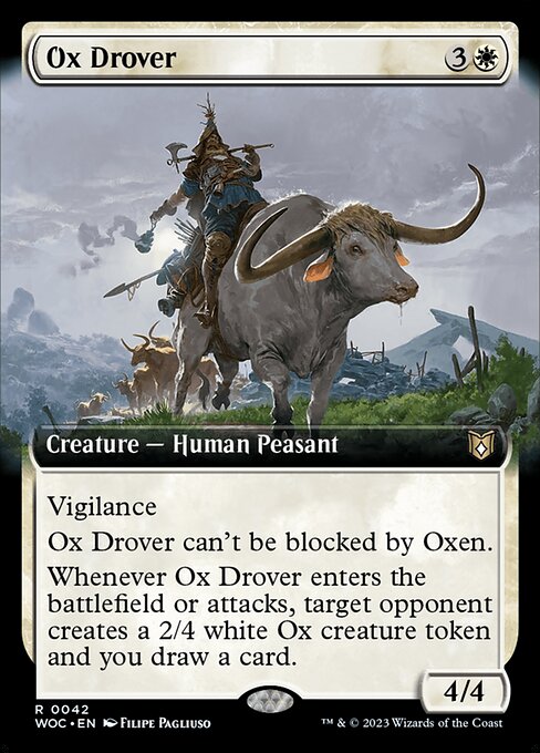Ox Drover (42) [Wilds of Eldraine Commander] [Extended Art]