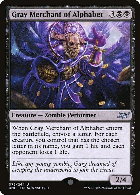 Gray Merchant of Alphabet (75) [Unfinity]