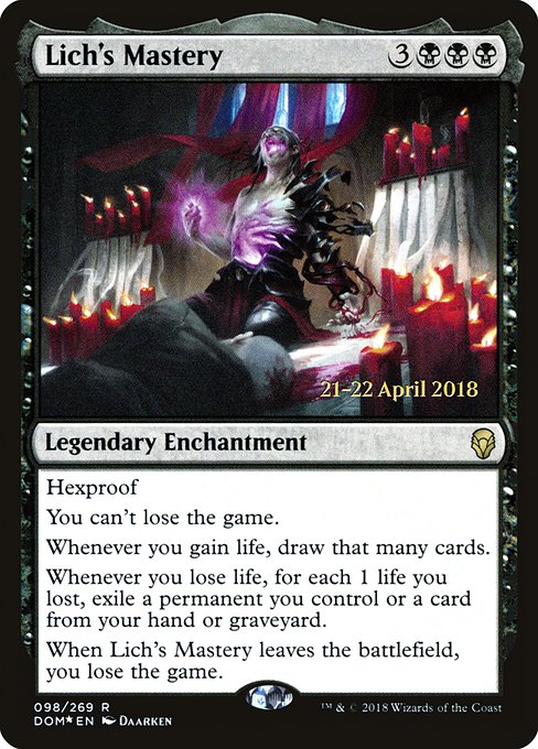 Lich's Mastery (98s) [Dominaria Promos]