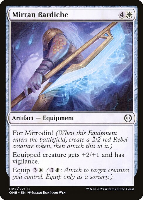 Mirran Bardiche (22) [Phyrexia: All Will Be One]