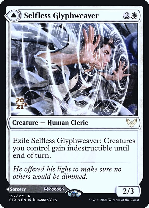 Selfless Glyphweaver // Deadly Vanity (157s) [Strixhaven: School of Mages Promos]