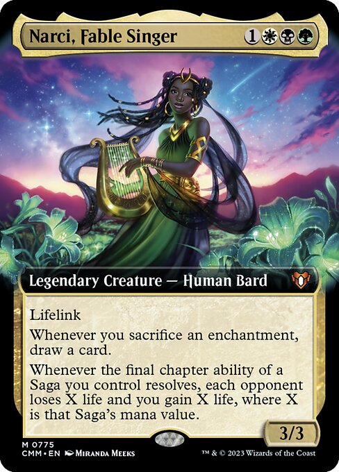 Narci, Fable Singer (775) [Commander Masters] [Extended Art]