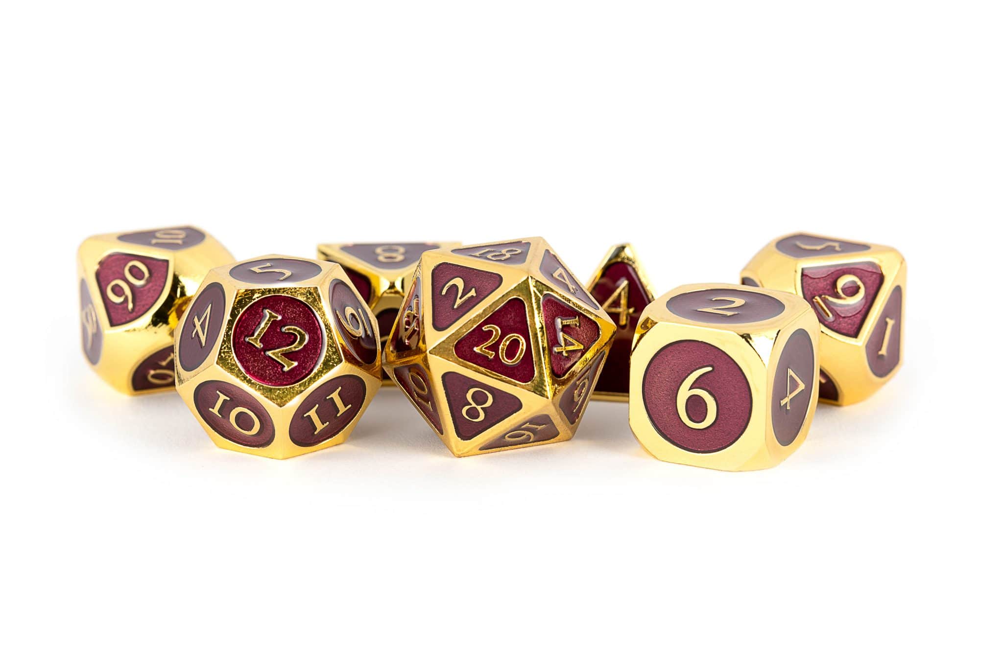 MD017 Gold &amp; Purple Enamel Metal Polyhedral Set image 0
