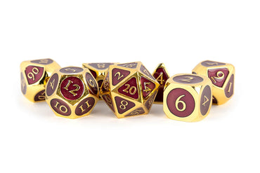 MD017 Gold &amp; Purple Enamel Metal Polyhedral Set image 0