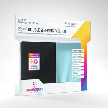 Gamegenic Prime Black/Clear Double Sleeving Pack (100ct) image 0