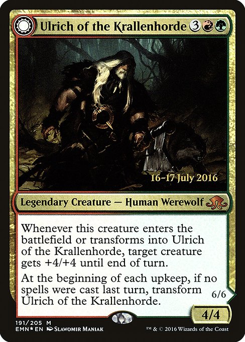 Ulrich of the Krallenhorde // Ulrich, Uncontested Alpha (191s) [Eldritch Moon Promos]